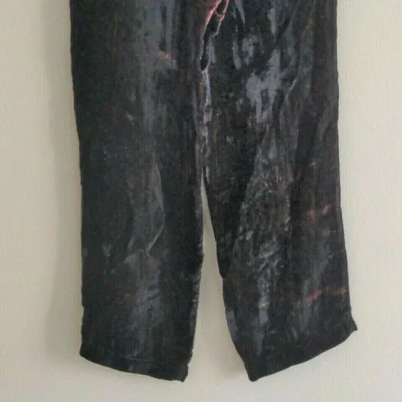 Collina Strada New York Crushed Velvet Pants Sz M straight leg cropped $400